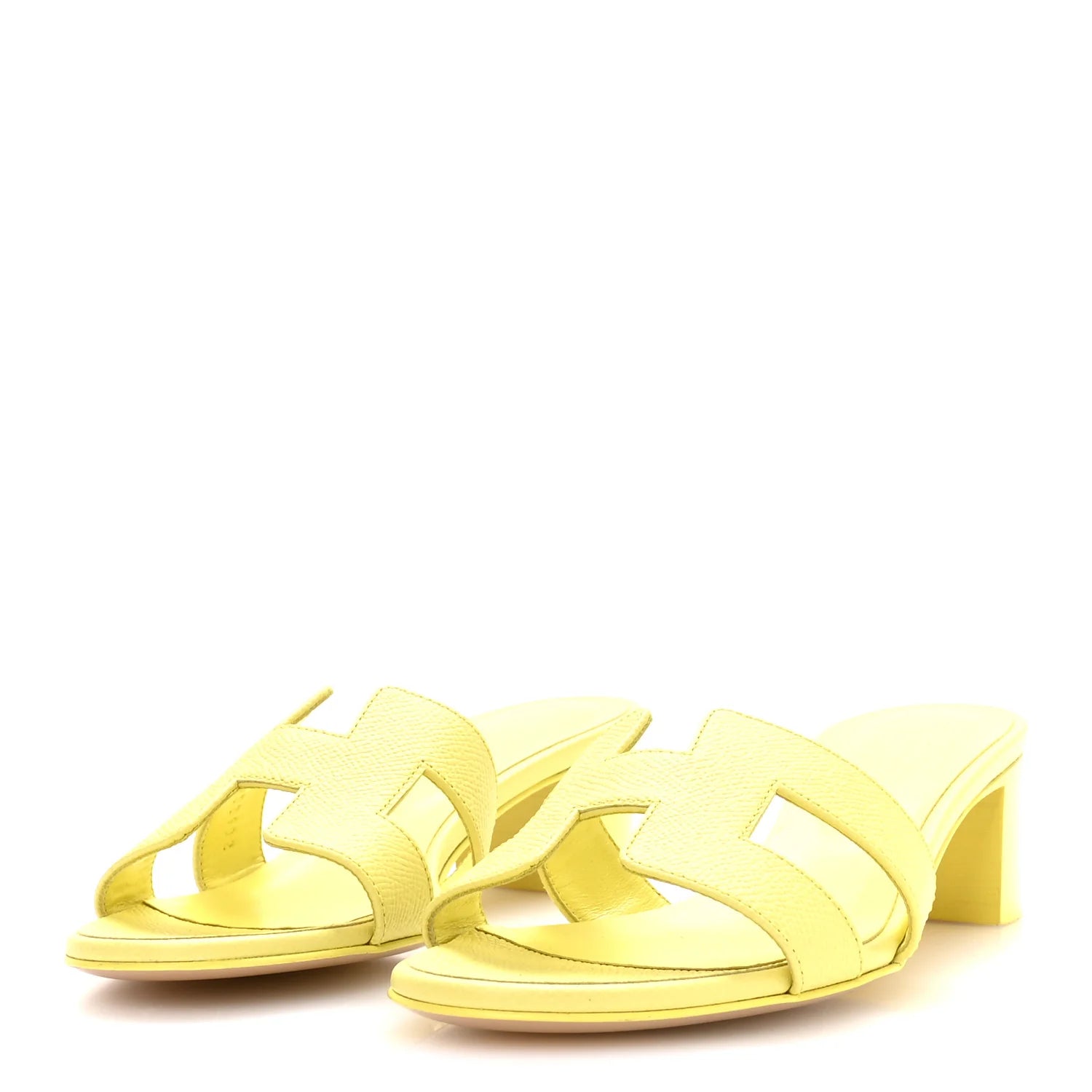 Hermes Yellow Grained Oasis Sandals