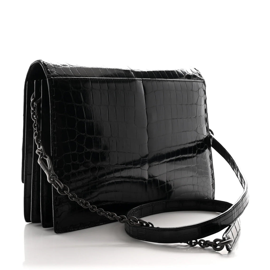 Bottega Veneta Black Crocodile Bag