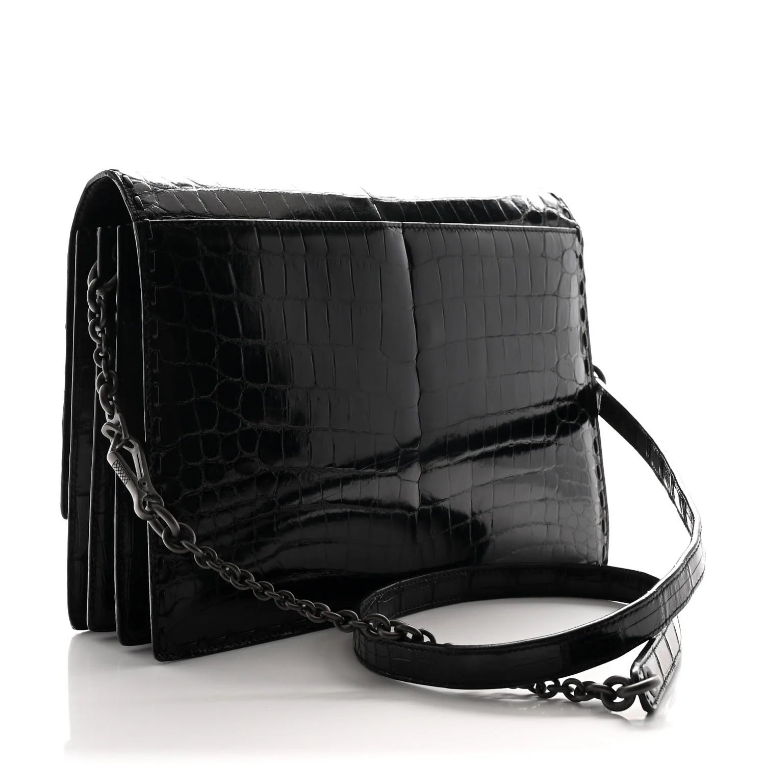 Bottega Veneta Black Crocodile Bag