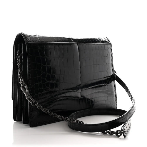 Bottega Veneta Black Crocodile Bag