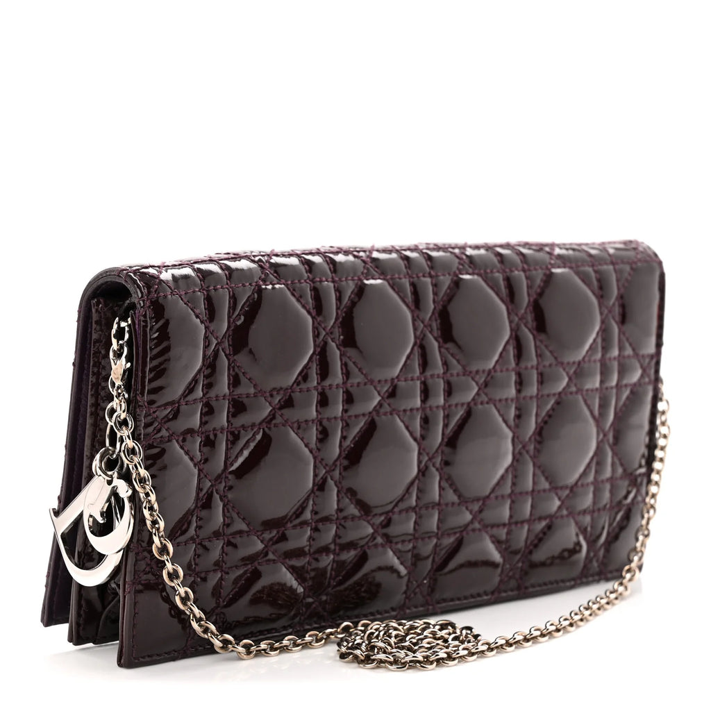 Dior Burgundy Cannage Patent Pouch