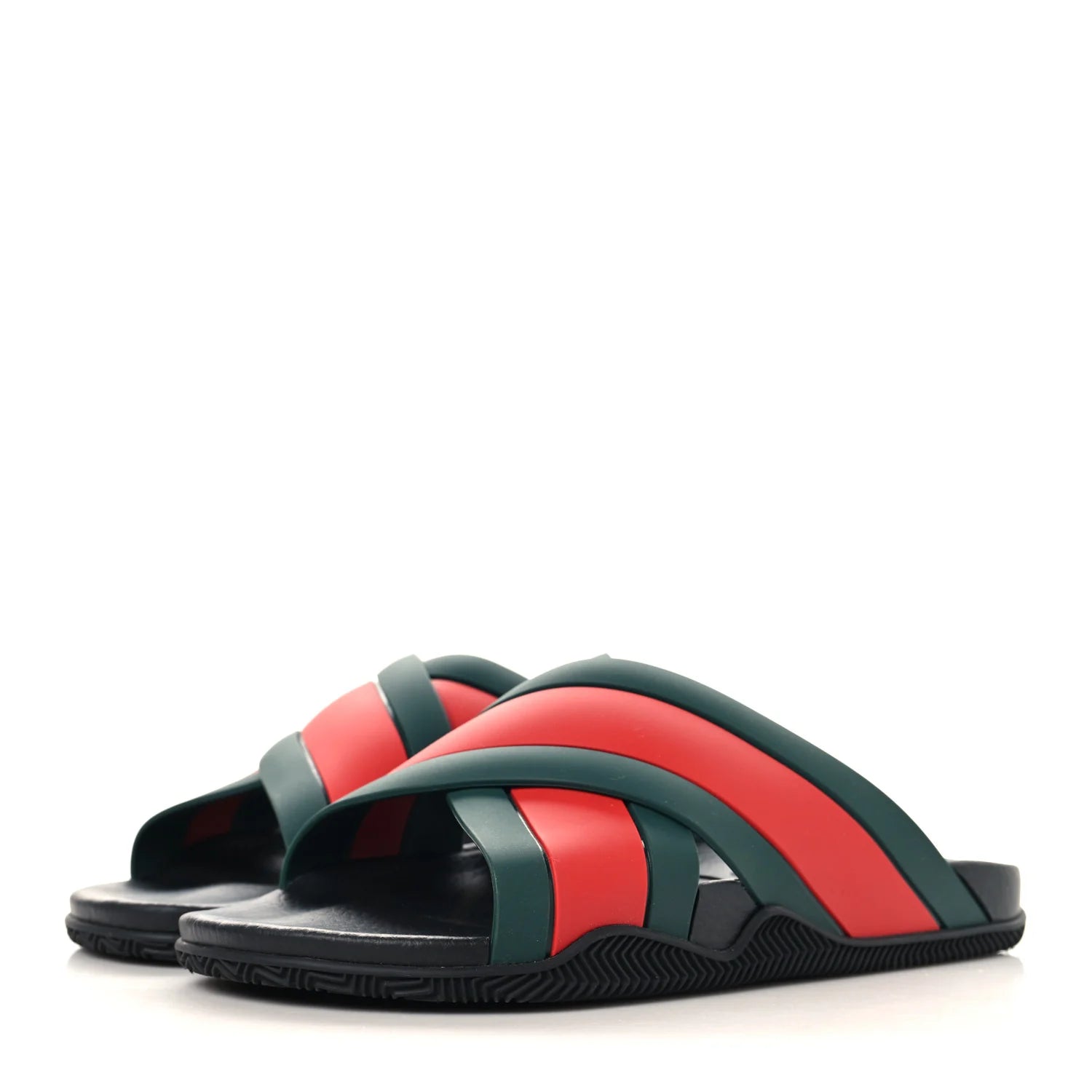 Gucci Web Stripe Rubber Slides