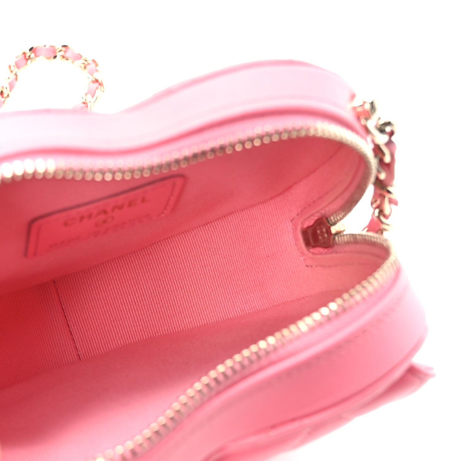 Chanel Pink Quilted Heart Bag