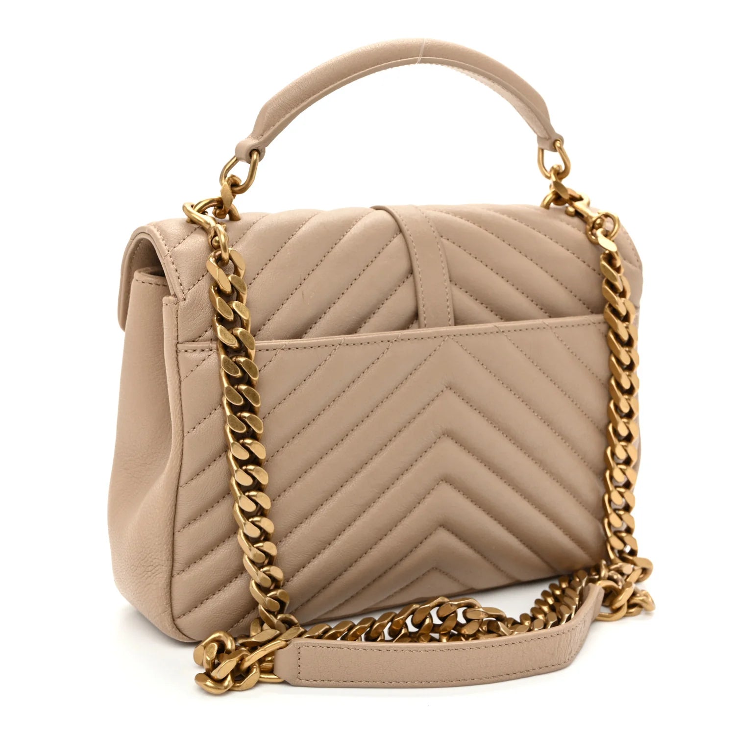 Saint Laurent Beige Quilted College