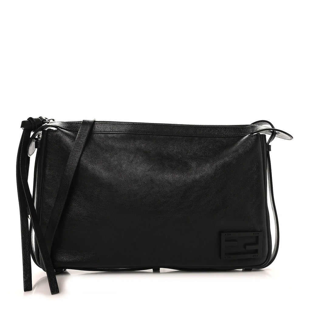 Fendi Black Grained Messenger Bag