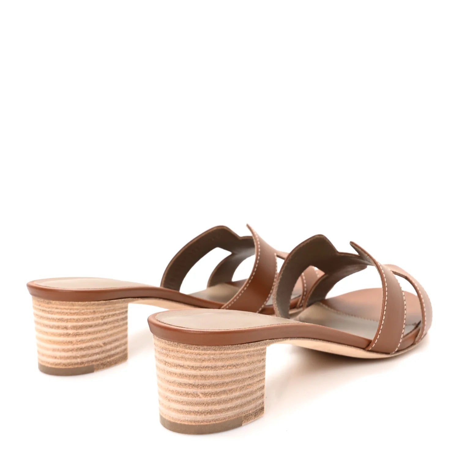 Hermes Brown Leather Oasis Sandals