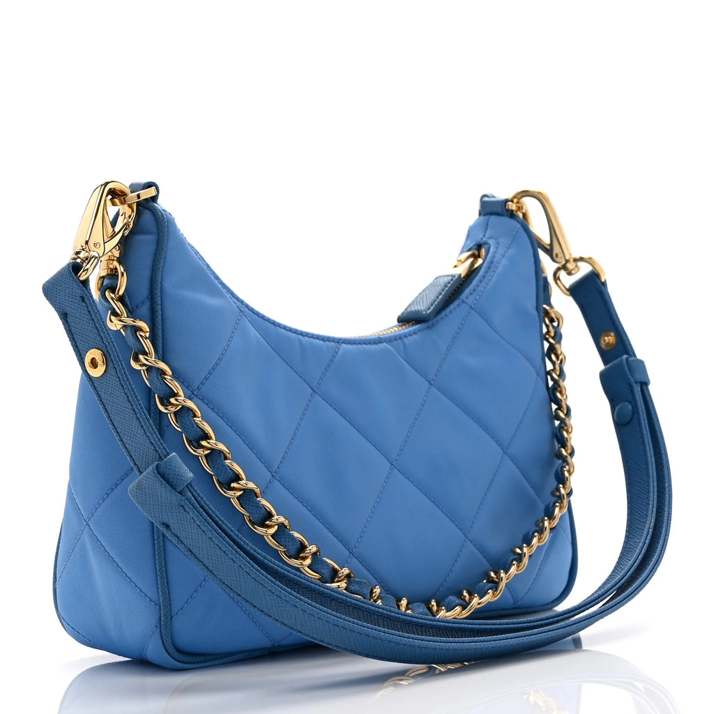 Prada Blue Quilted Nylon Bag