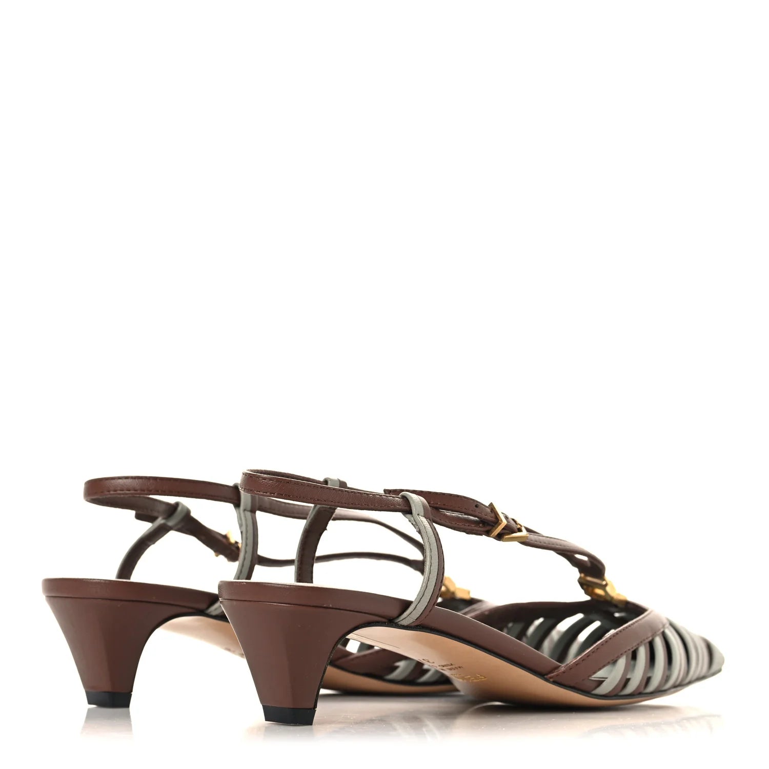 Prada Bicolor Interwoven Kitten Heels