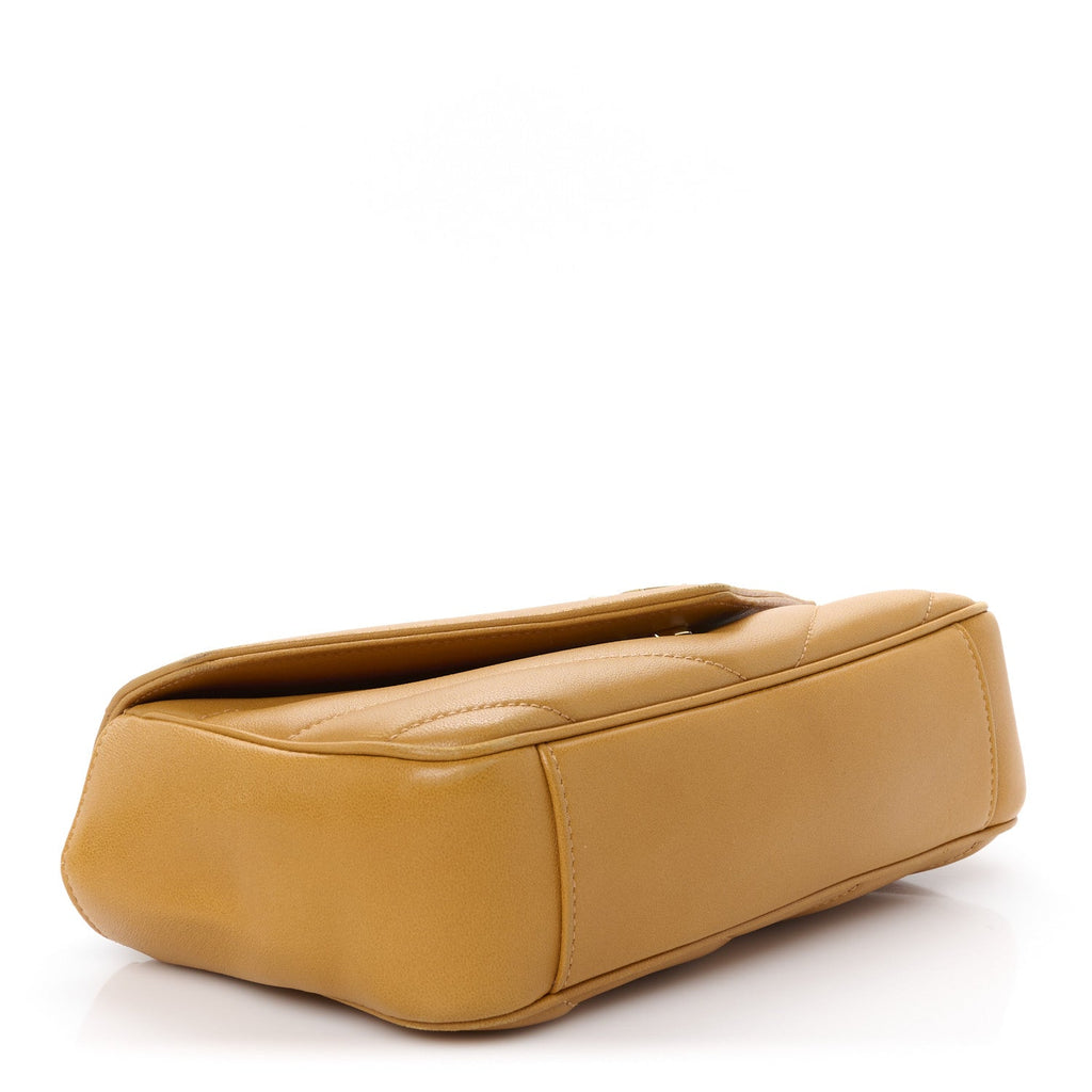 Saint Laurent Yellow Quilted Leather Bag