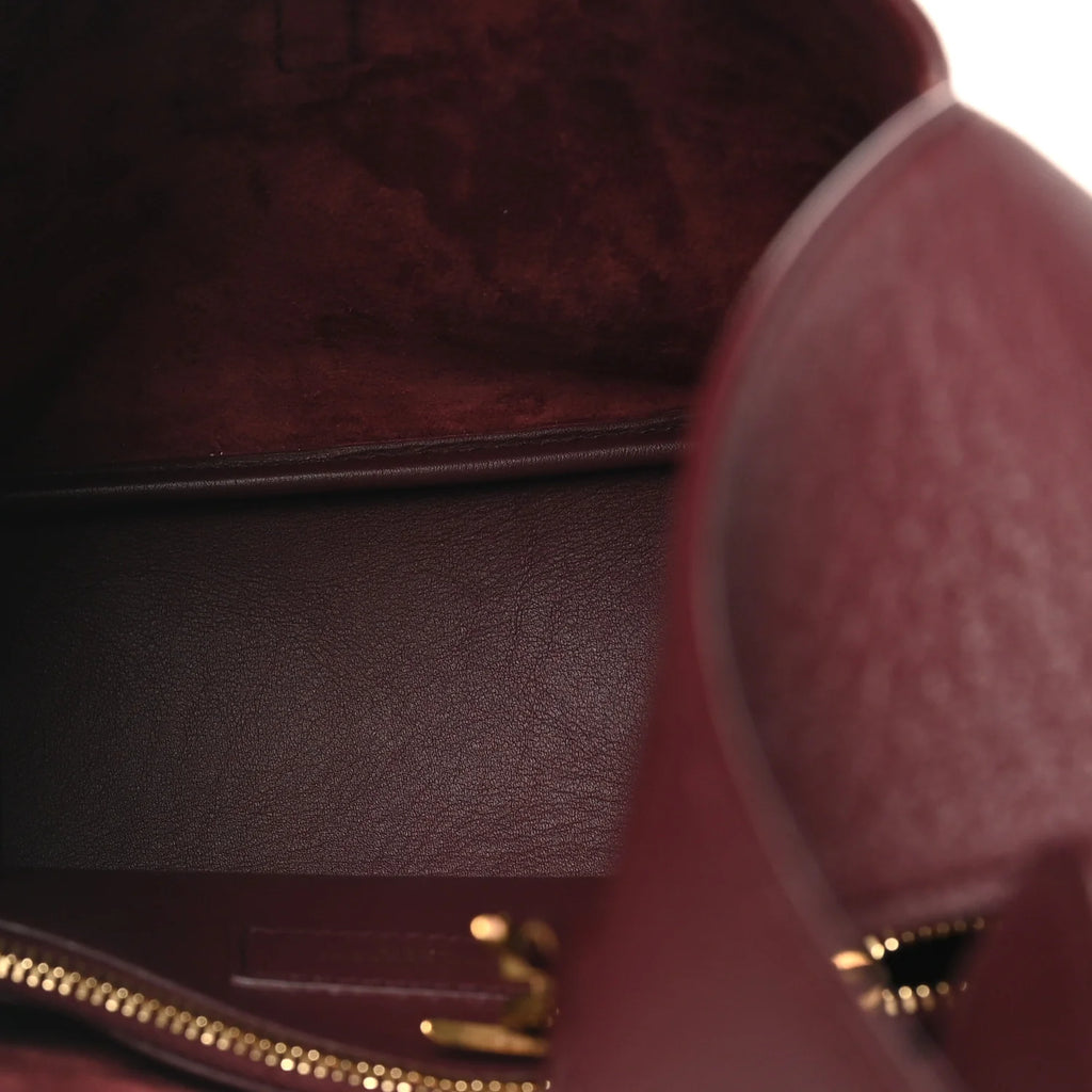Saint Laurent Burgundy Grained Hobo