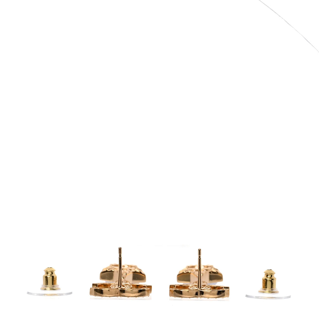 Chanel Gold Crystal Star Earrings