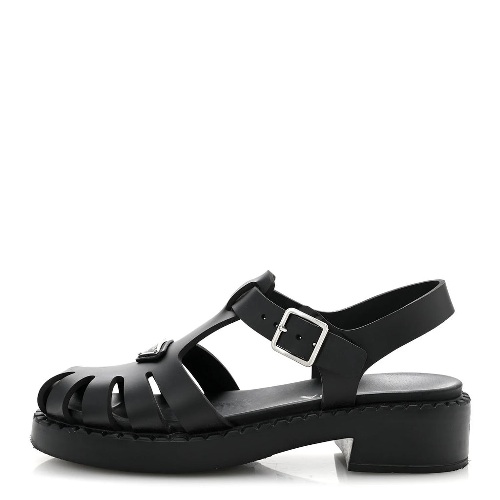 Prada Black Foam Rubber Sandals