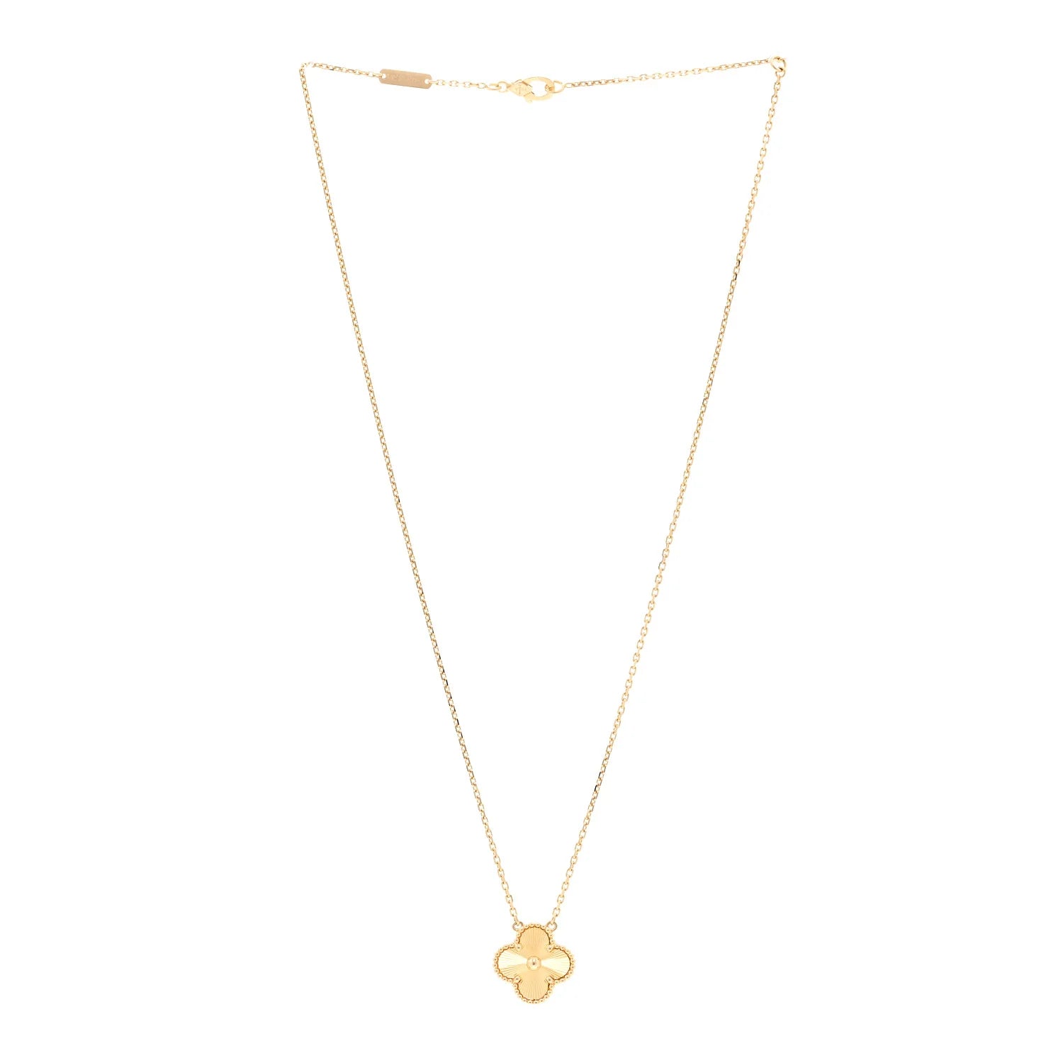 Van Cleef Arpels Gold Guilloché Necklace