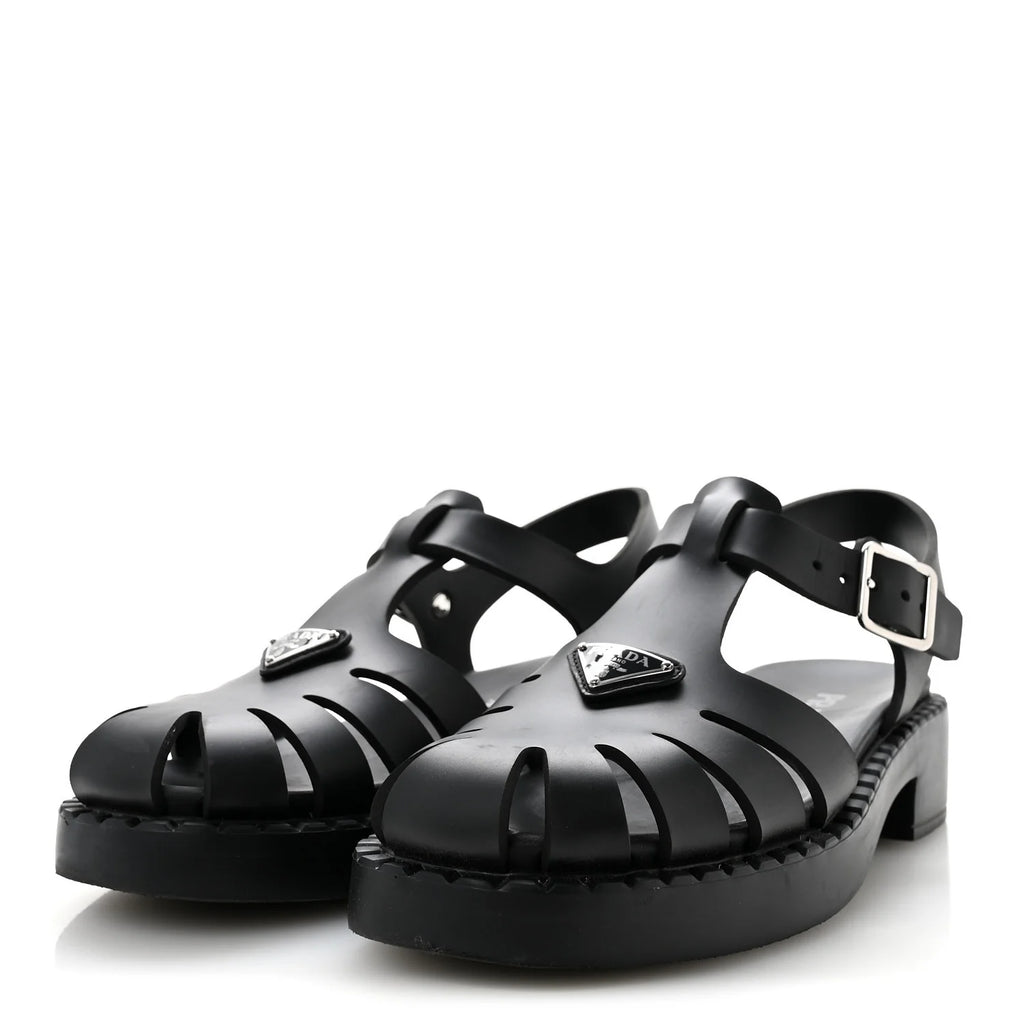 Prada Black Foam Rubber Sandals