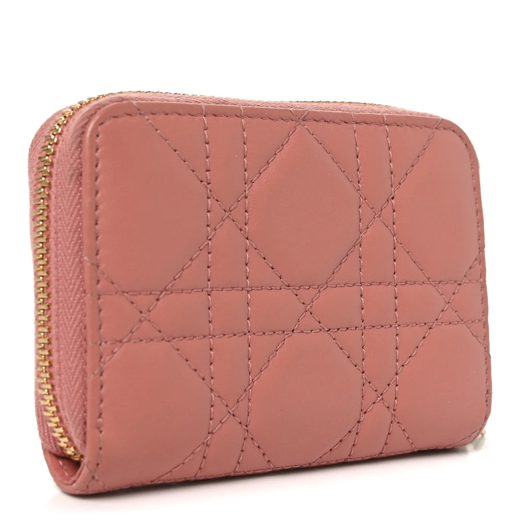 Dior Pink Cannage Leather Wallet