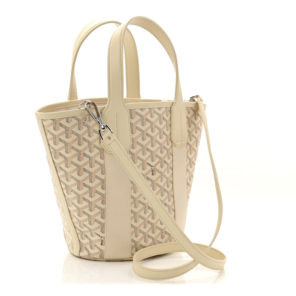 Goyard White Goyardine Poitiers Tote