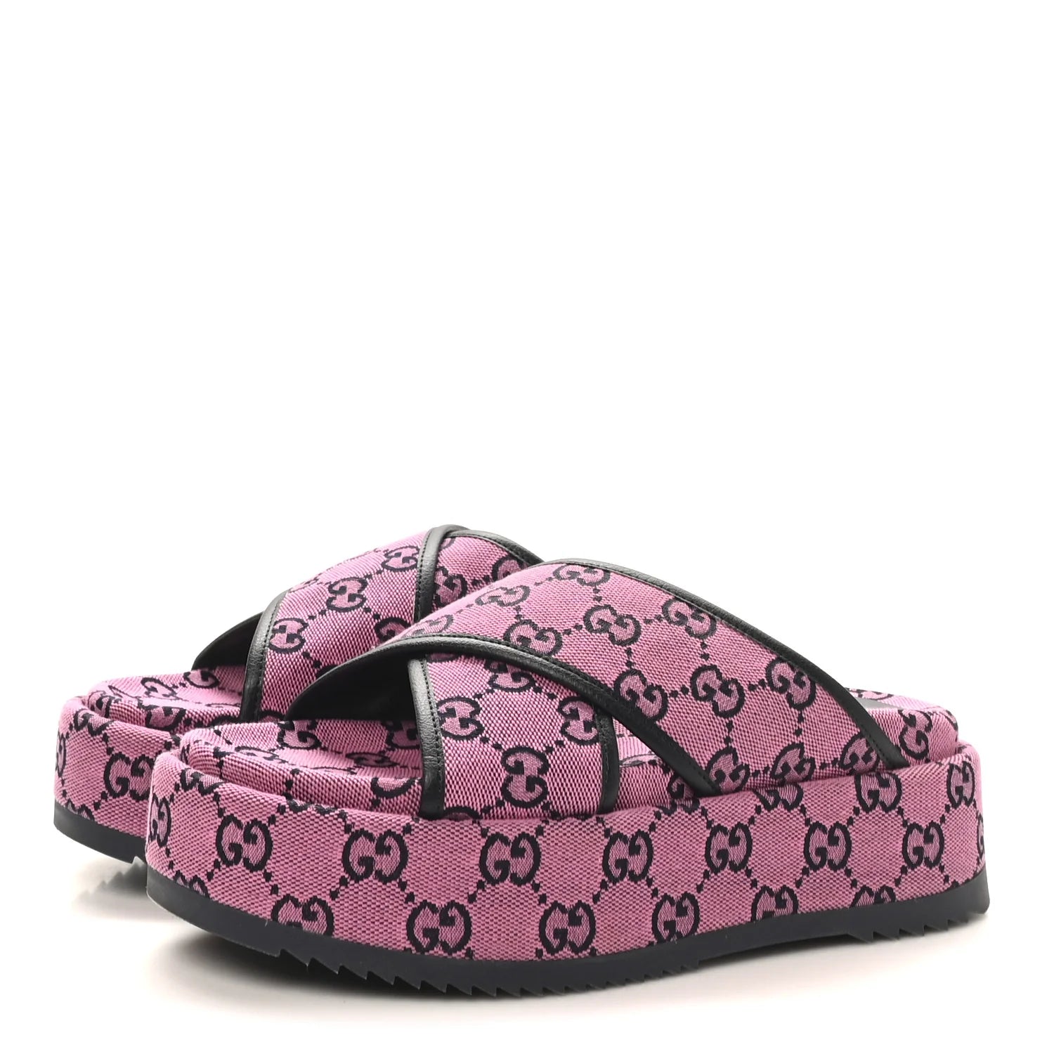 Gucci GG Monogram Platform Slides