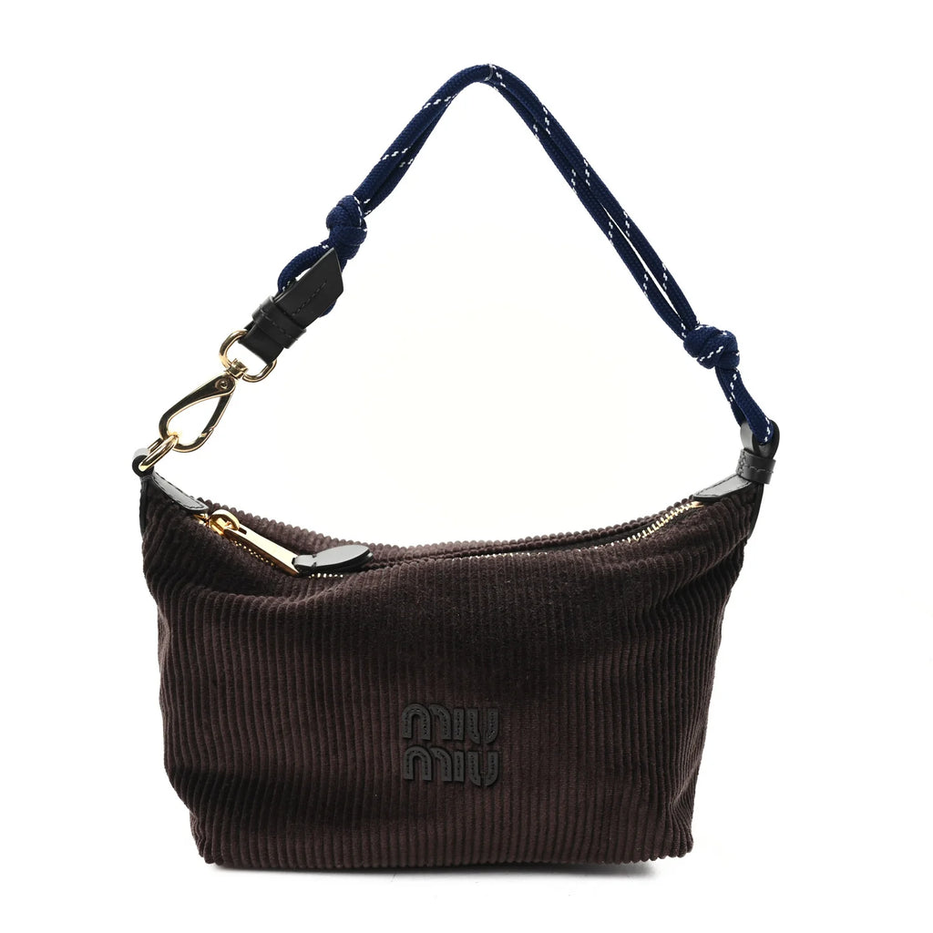 Miu Miu Brown Corduroy Pouch