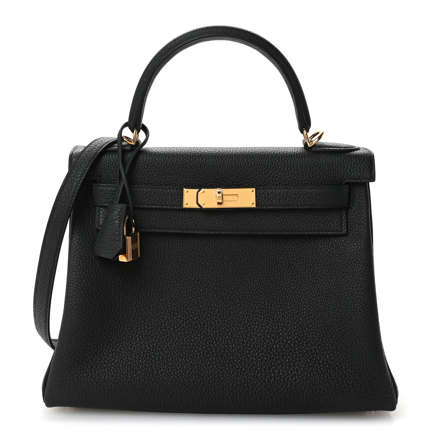 Hermes Kelly Black Grained Handbag
