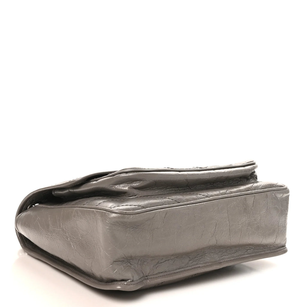 Saint Laurent Grey Crinkled Niki