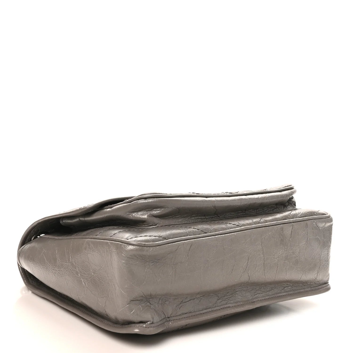 Saint Laurent Grey Crinkled Niki