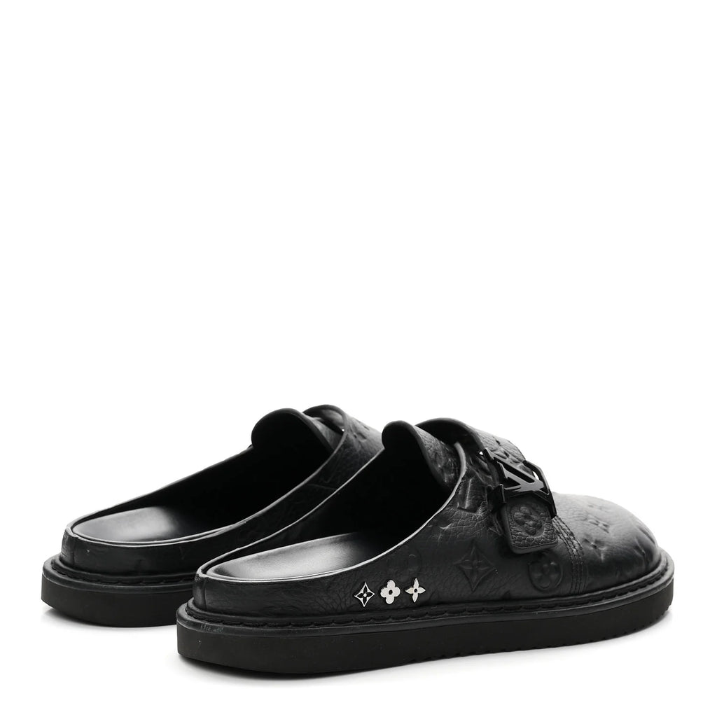 Louis Vuitton Black Monogram Mules