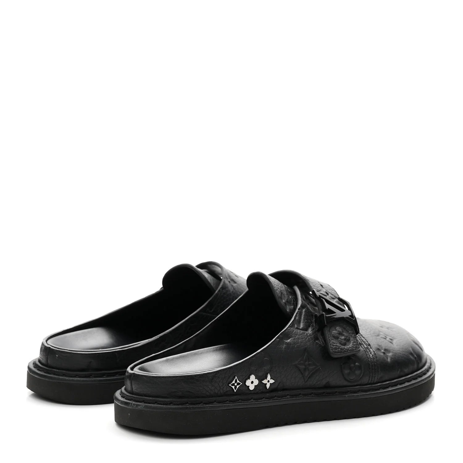 Louis Vuitton Black Monogram Mules