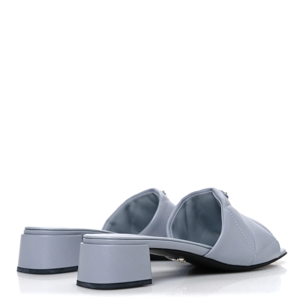 Prada Light Blue Padded Mules
