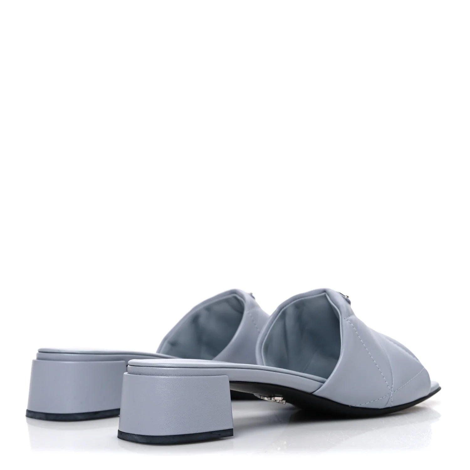 Prada Light Blue Padded Mules