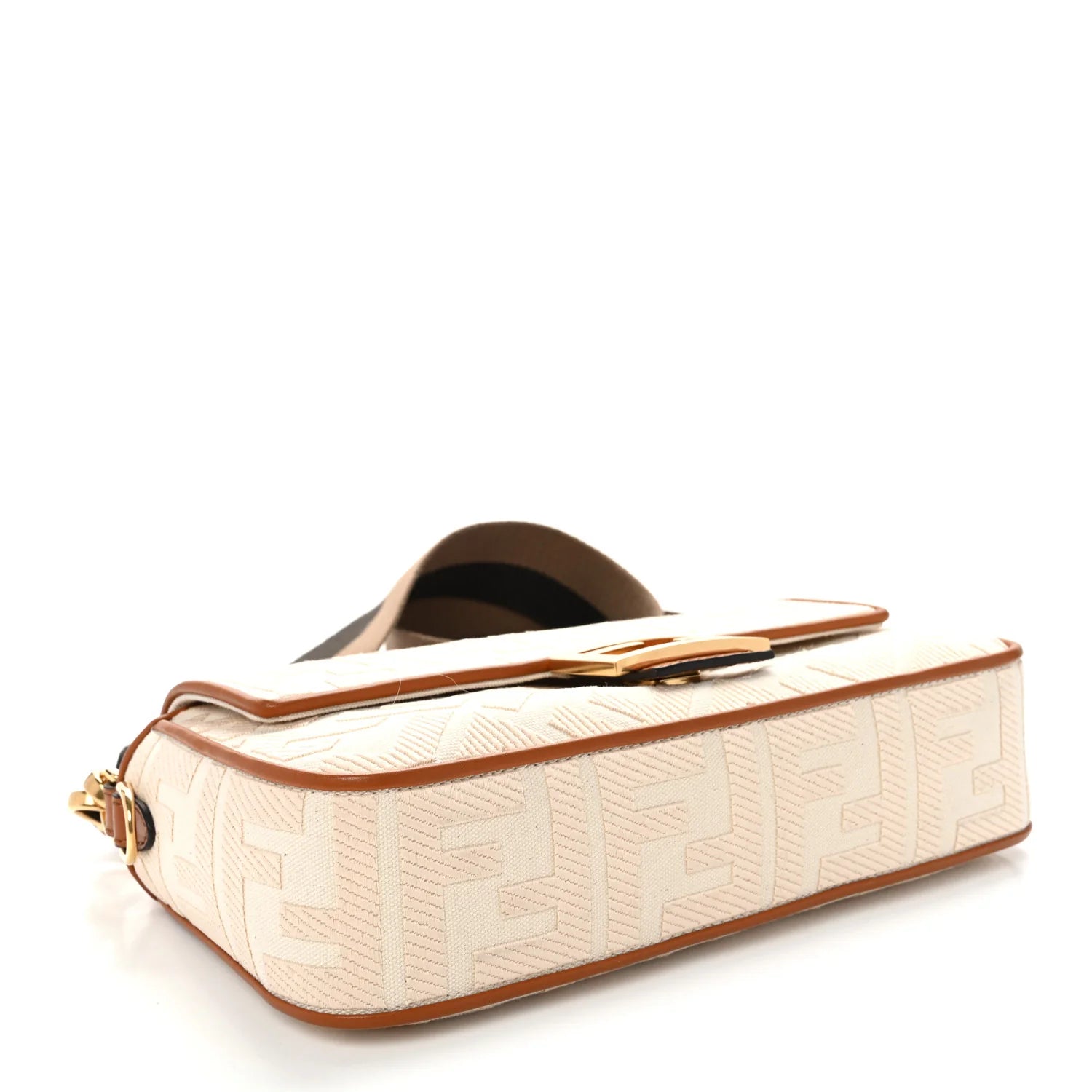 Fendi Cream FF Jacquard Baguette