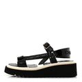 Chanel Black Quilted Platform Sandals