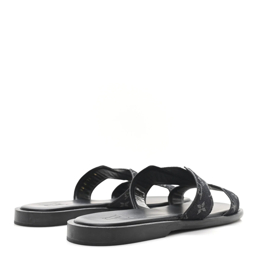 Louis Vuitton Black Monogram Slides