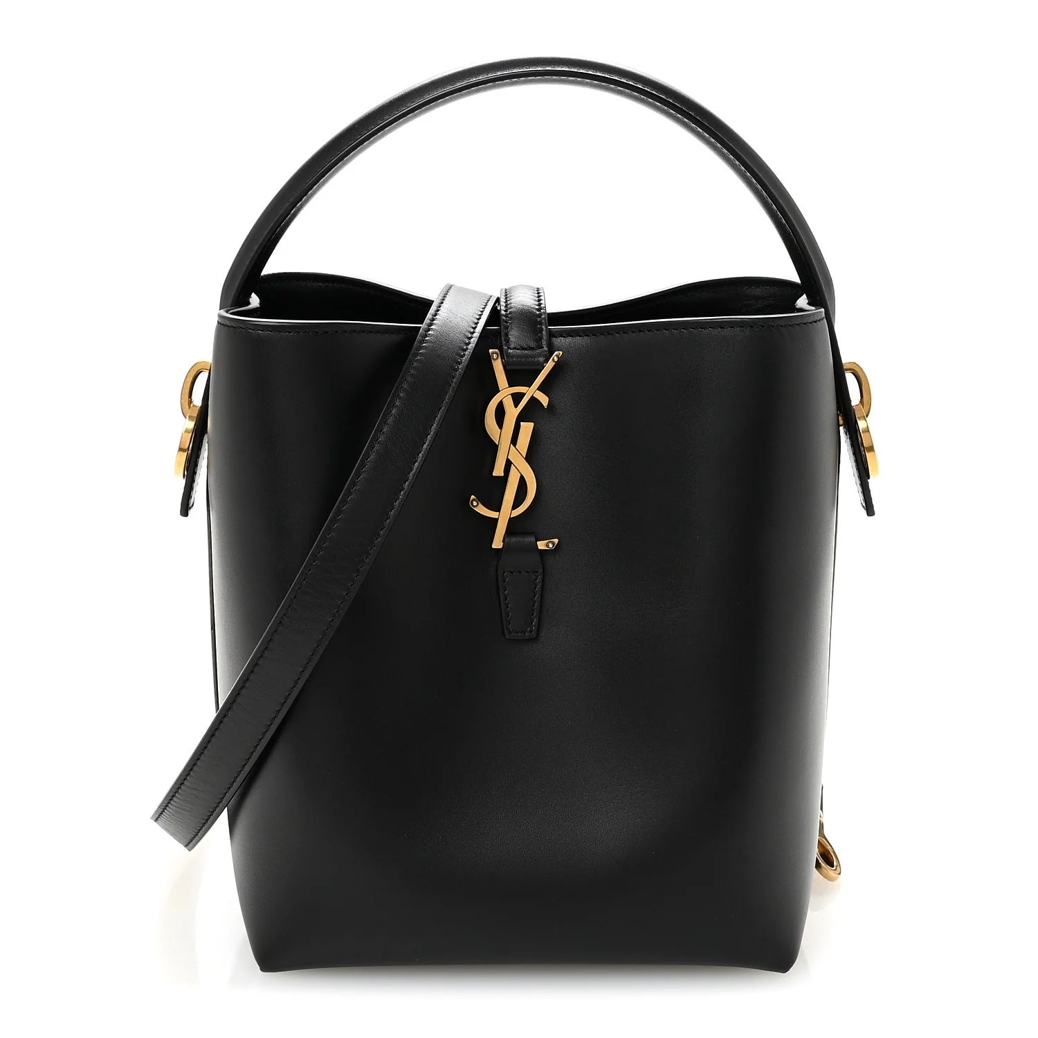 Saint Laurent Black Leather Bucket Bag