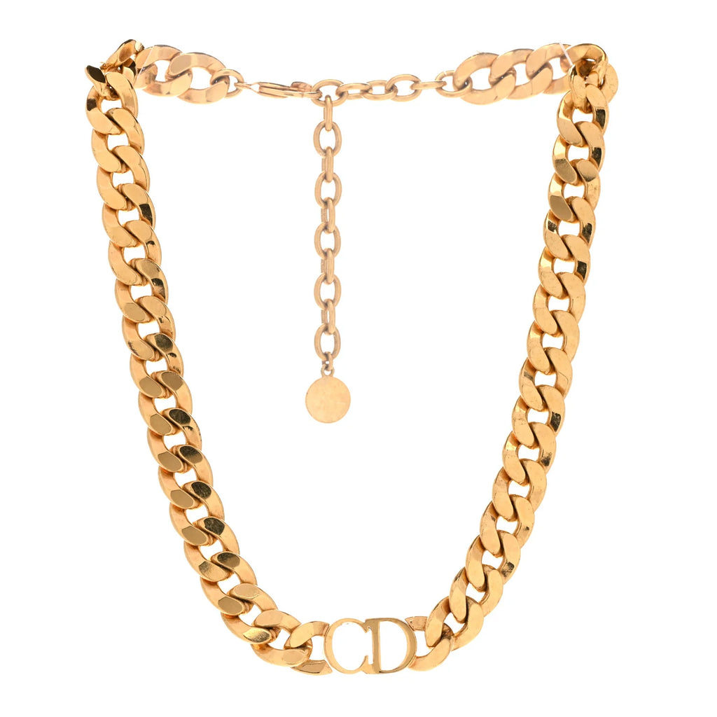 Dior Gold CD Curb Necklace