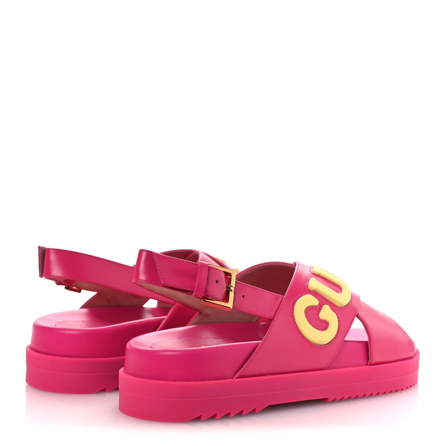 Gucci Pink Logo Platform Sandals