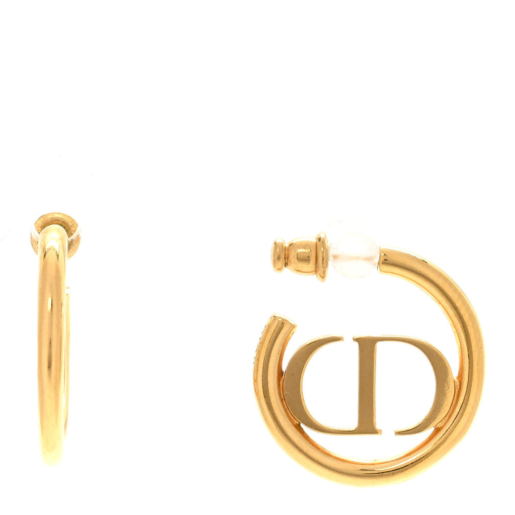 Dior Gold-Tone CD Hoop Earrings