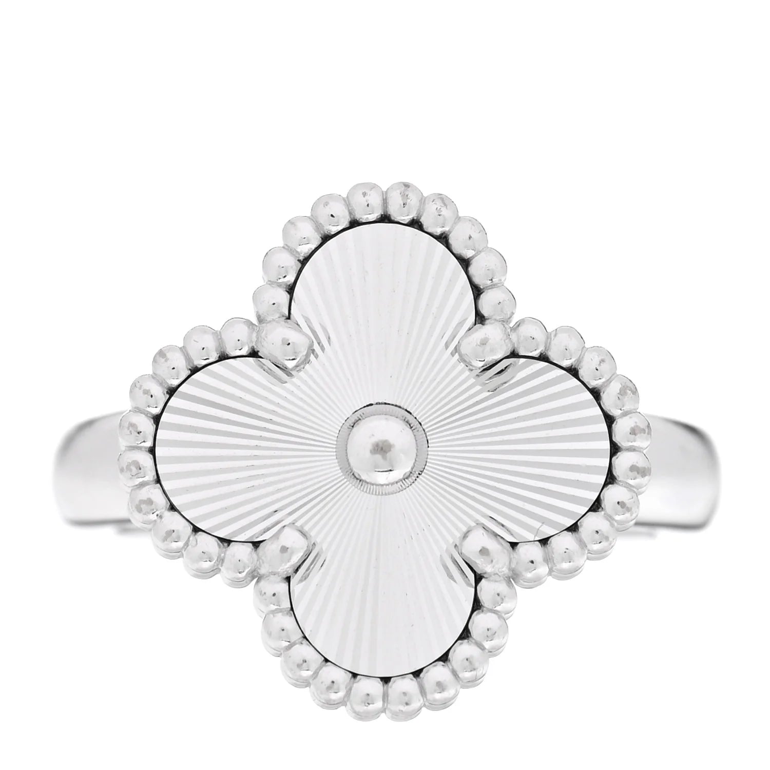 Van Cleef White Gold Guilloché Ring