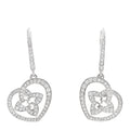 Louis Vuitton Silver Crystal Heart Earrings