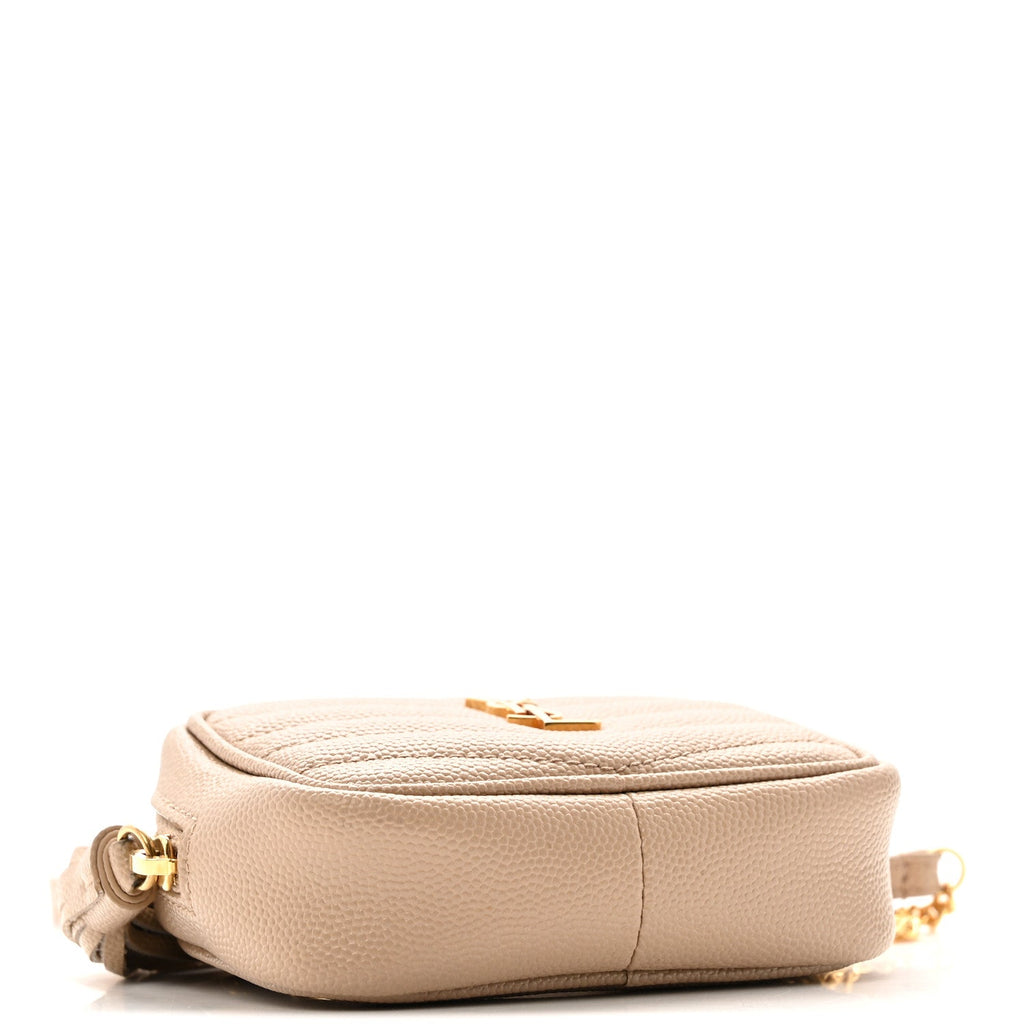 Saint Laurent Beige Quilted Crossbody
