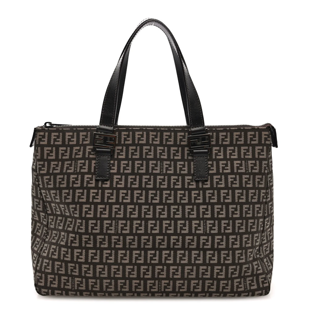 Fendi Black Zucchino Canvas Tote