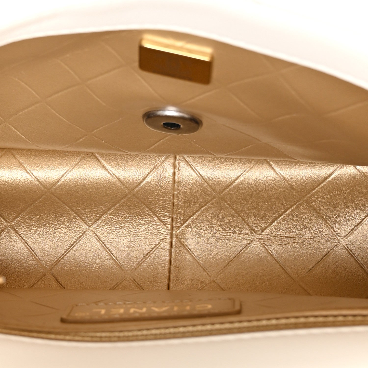 Chanel White Charm Flap Bag
