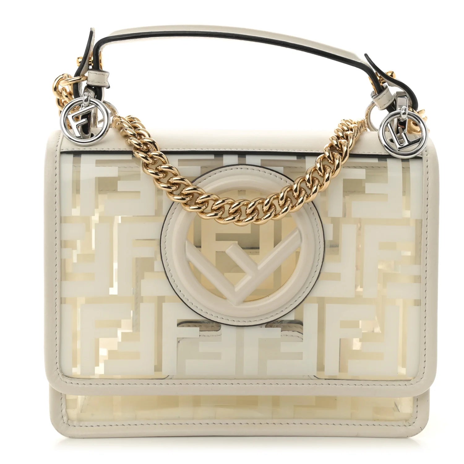 Fendi White Leather Monogram Bag
