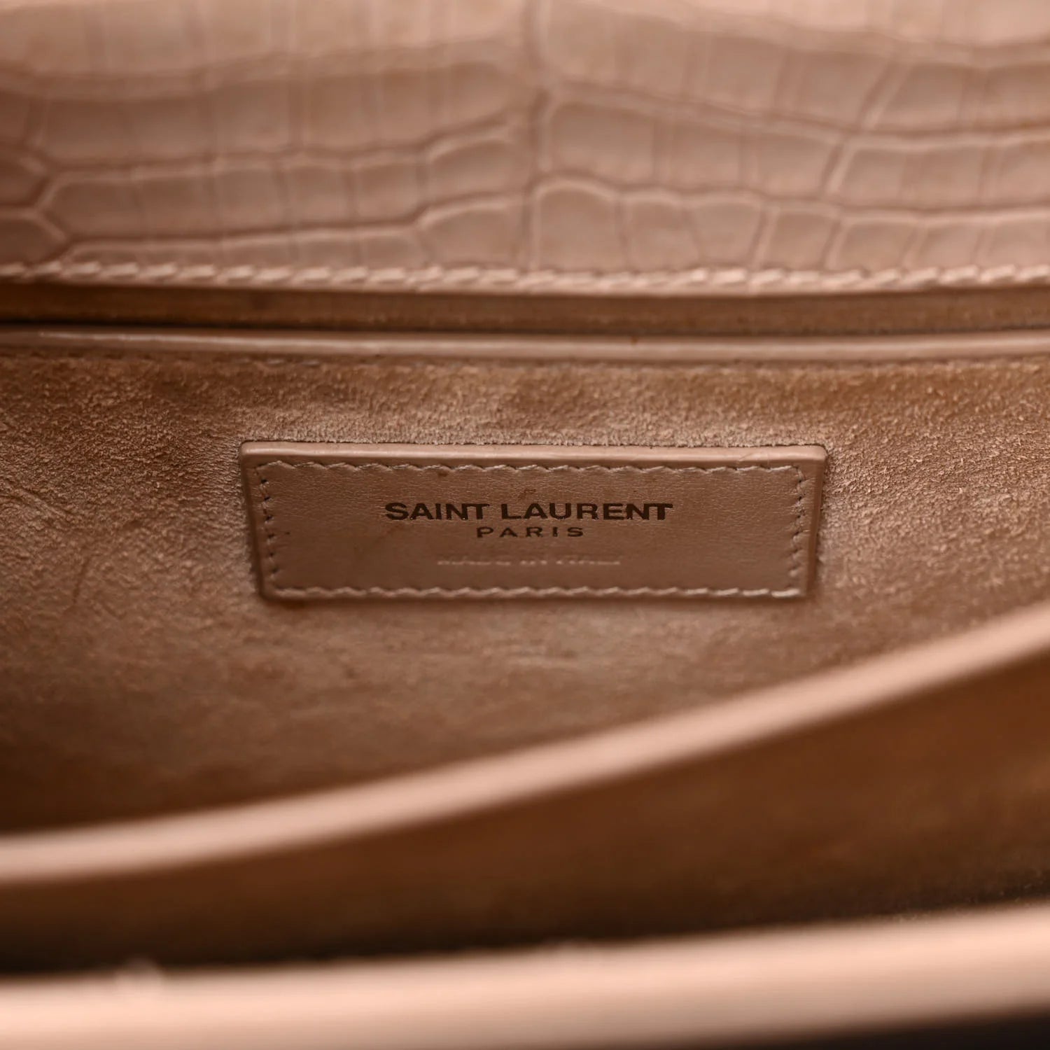 Saint Laurent Beige Croc Bag