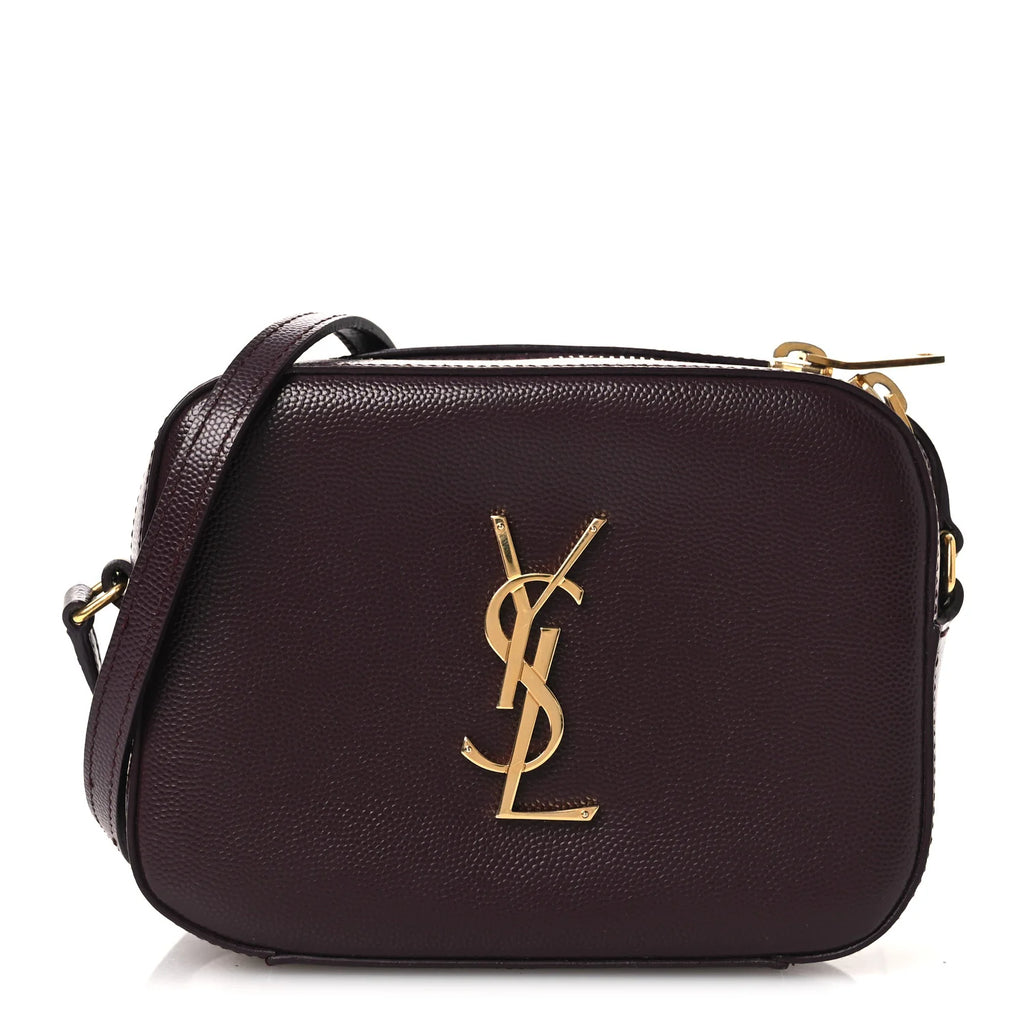 Saint Laurent Burgundy Grained Bag