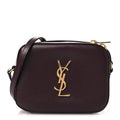 Saint Laurent Burgundy Grained Bag