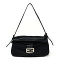 Fendi Black Nylon Baguette Bag