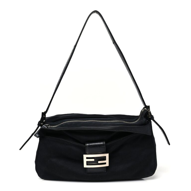 Fendi Black Nylon Baguette Bag