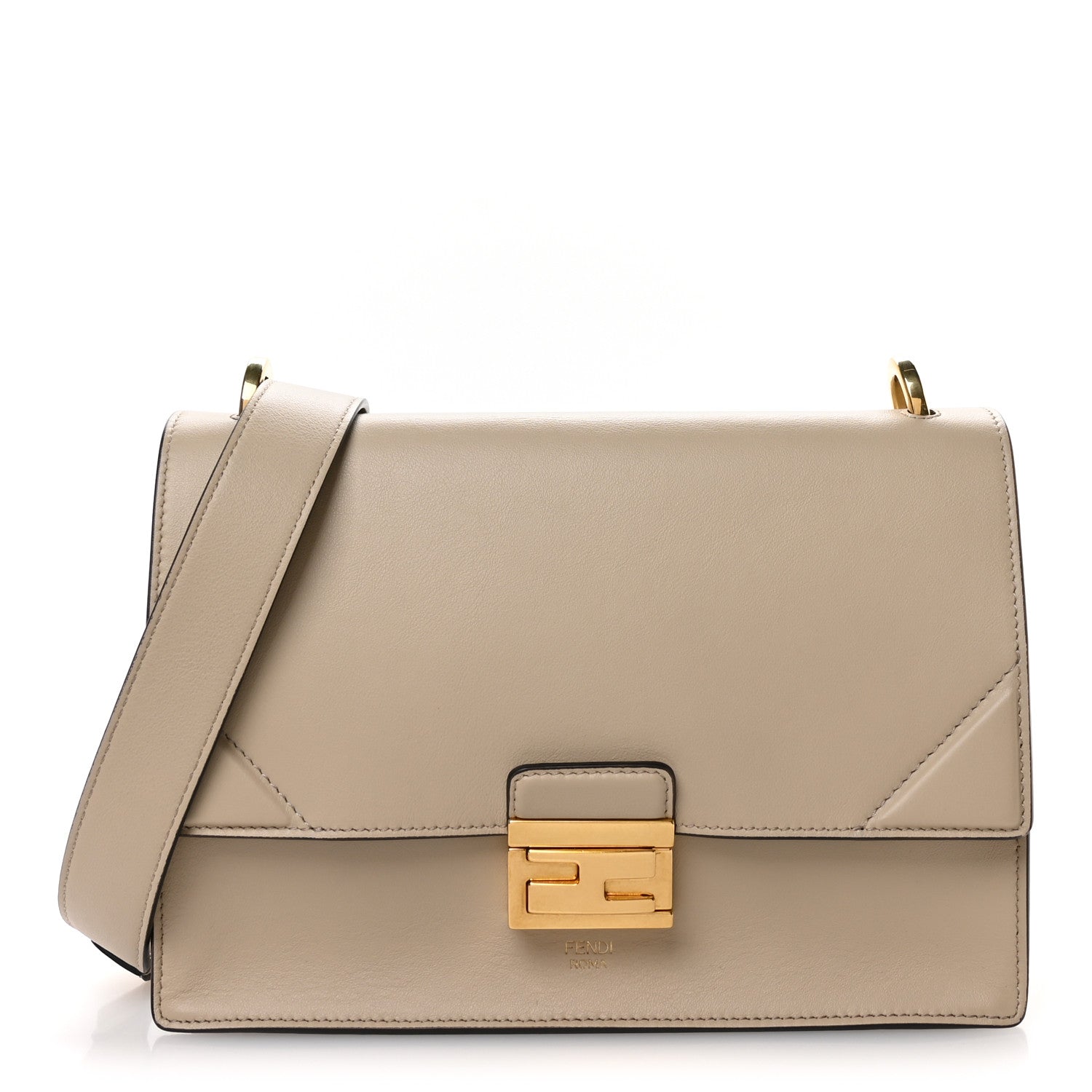 Fendi Beige Leather Shoulder Bag