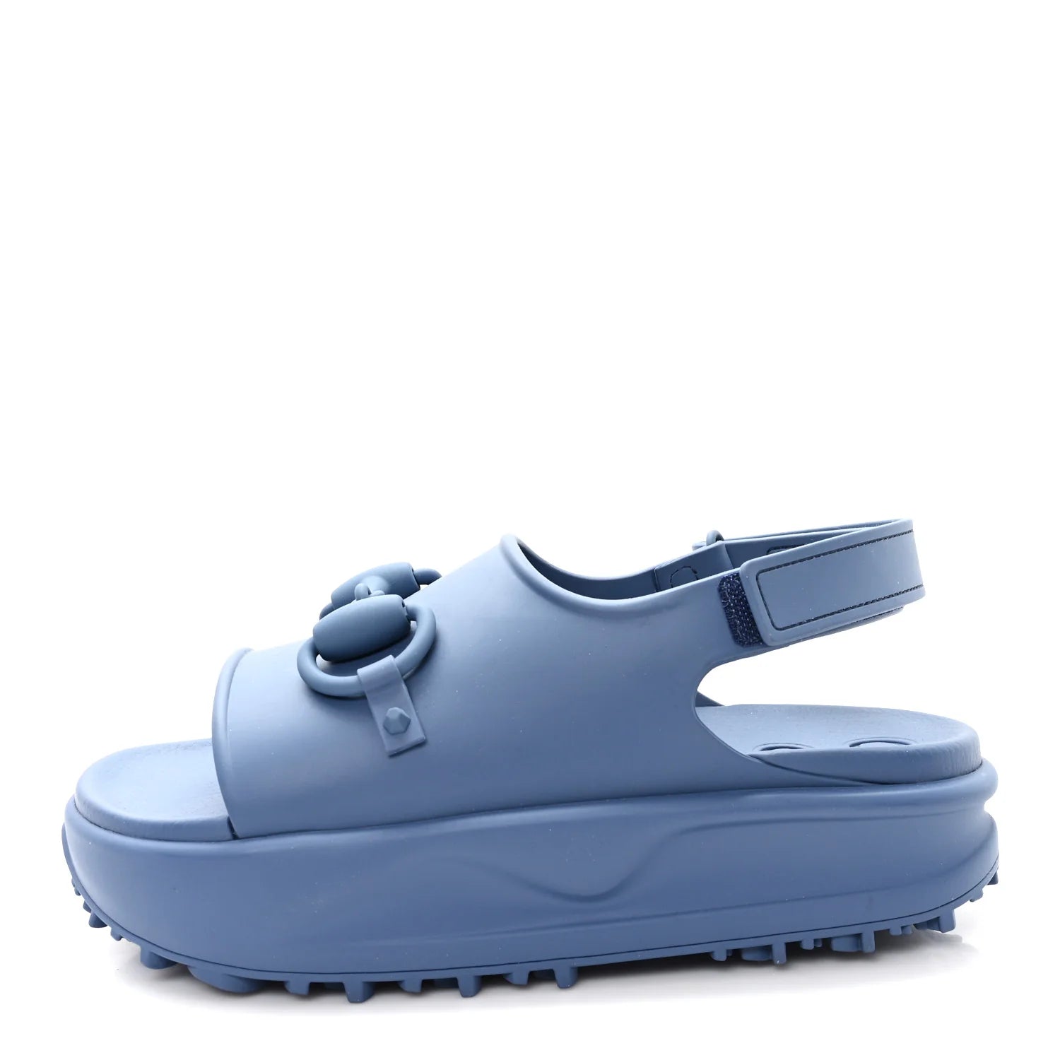 Gucci Blue Rubber Horsebit Sandals