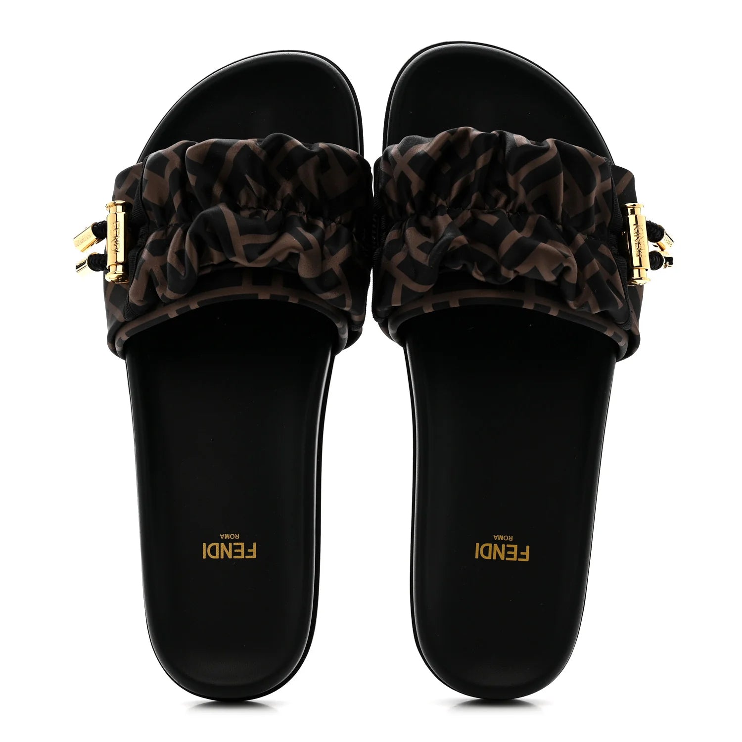 Fendi FF Monogram Scrunchie Slides